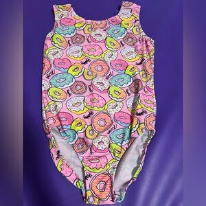 GK Colorful Donut Print Kids Leotard